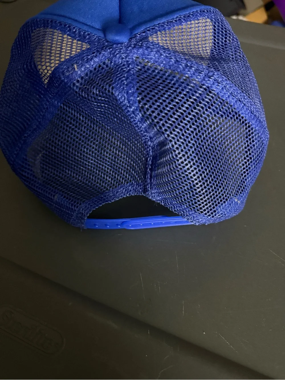 Blue LA Logo Trucker Hat with Broken Hearts